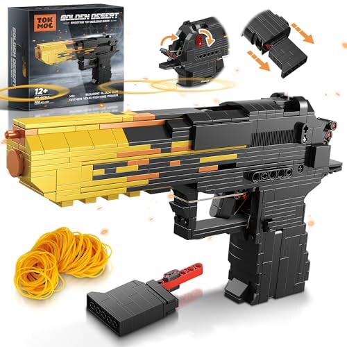 Model Gun Building Blocks Set 1: 1 Golden Desert Eagle Pistol Building ...