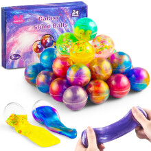 Ankyle 24er-Pack Galaxie-Schleim-Partygeschenke fr Kinder, Schleimblle, groe Menge, dehnbar und nicht klebend, zum Selbermachen, Stressabbau-Knets