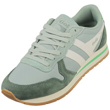 (5) Gola Daytona Chute Womens Classic Trainers in Green Off White