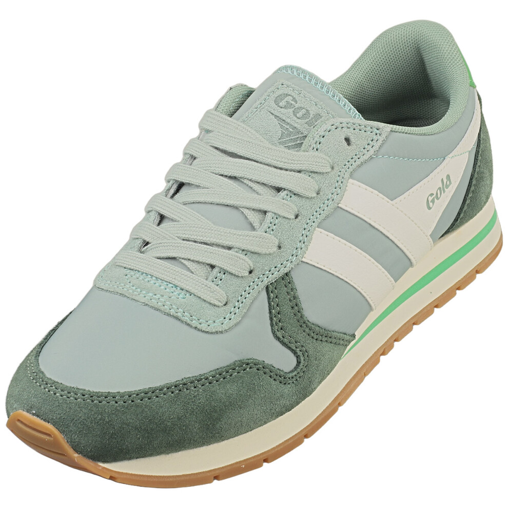 (7) Gola Daytona Chute Womens Classic Trainers in Green Off White
