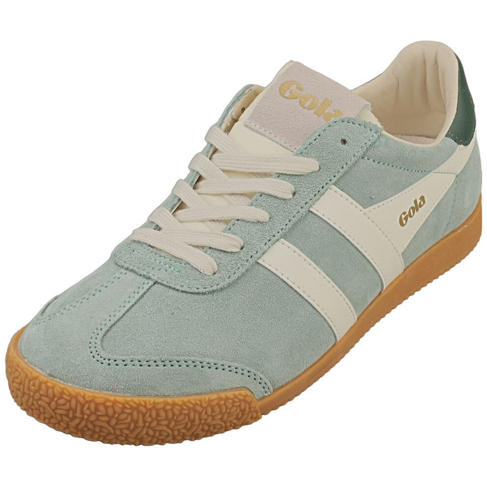 (7) Gola Elan Womens Classic Trainers in Green Off White