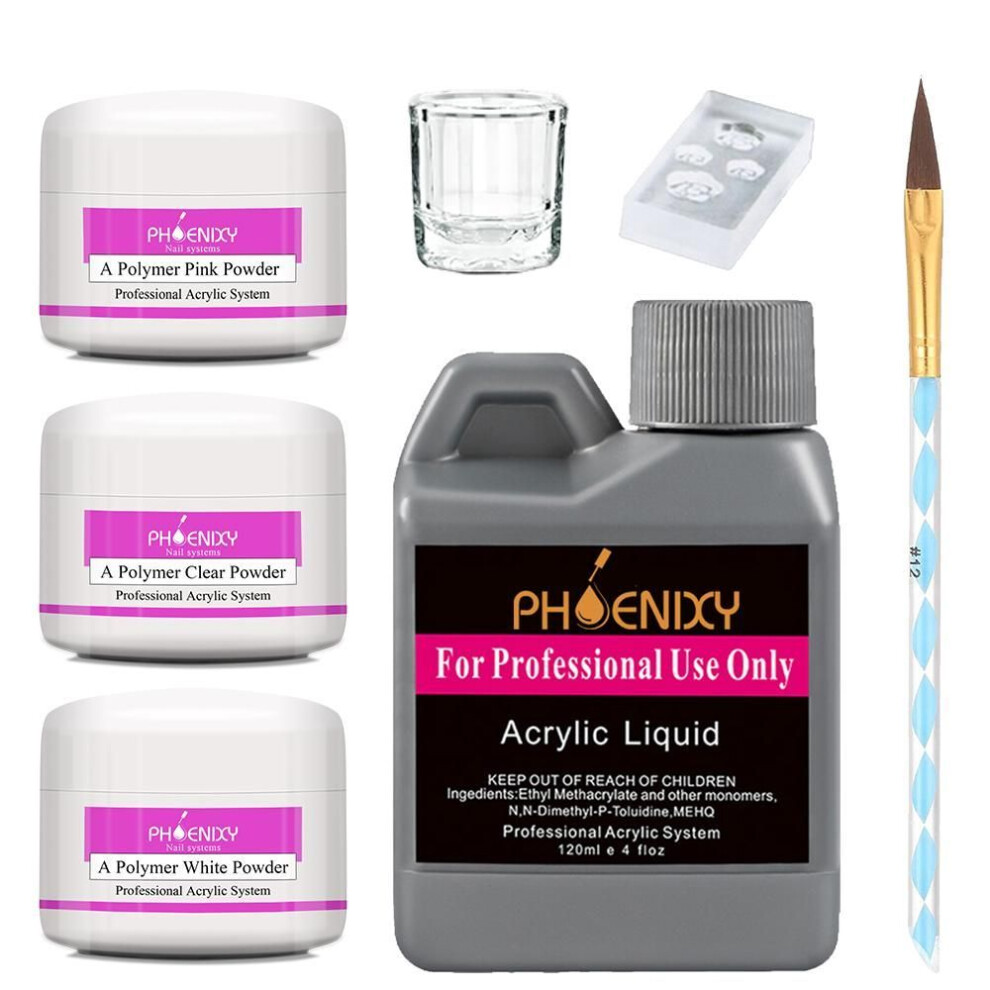 Phoenixy Nail Acrylic Powder Set Tool Set Dipping Carve Crystal Powder Poly Gel For Nail Extension Builder Acrylic Liquid Nail Set Acrylic Nail