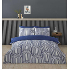 (Double, Blue) Arches Bedding Duvet Cover Set All Year Round Geometric Design Blue And White