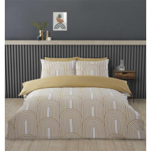 (Single, Yellow) Arches Bedding Duvet Cover Set All Year Round Geometric Design Blue And White