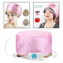 (pink) SPA Hair Thermal Treatment Heating Cap Dryers Care Steamer Hat