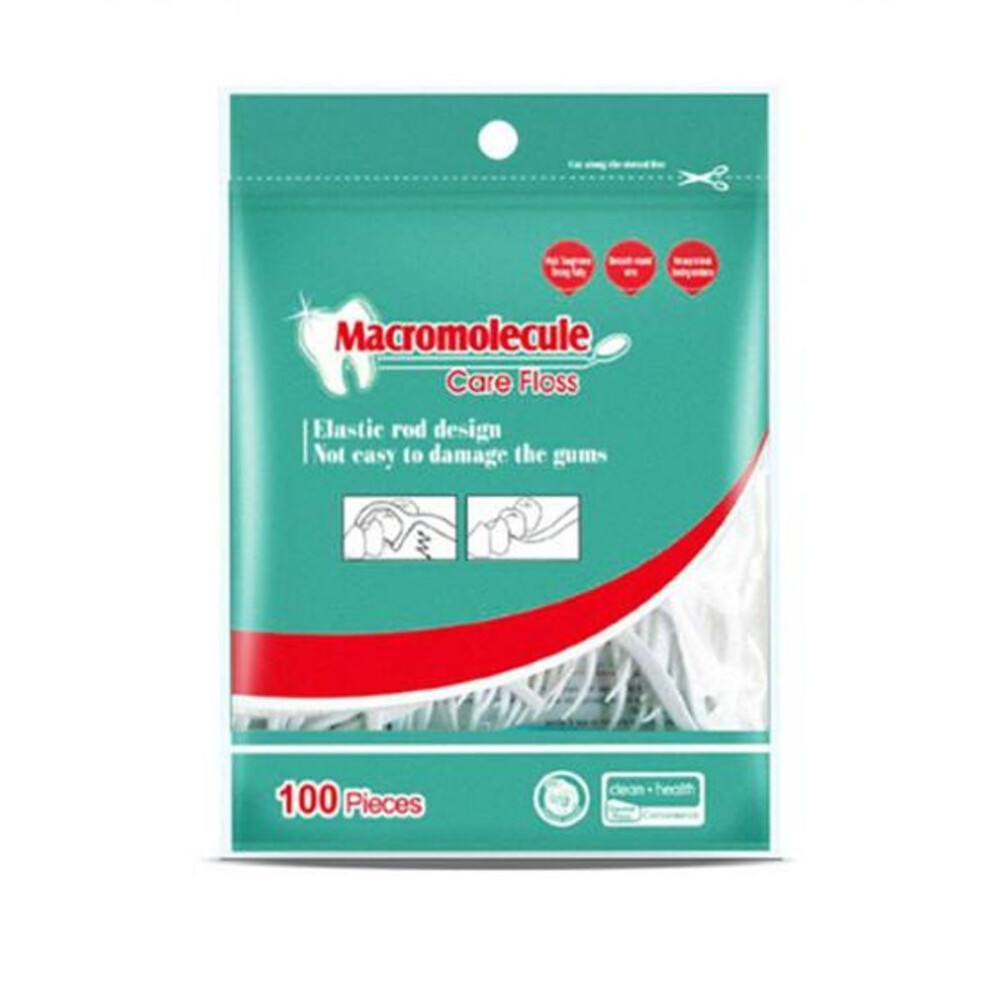 (white, 1 Set (100Pcs)) Blueberry Flosser Toothpicks - Oral Care Tool