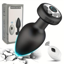 (black) Electric Anal Plug With Control Flirting Frequency Conversion Anal Prostate Massager Mute Anal Plug SM Adult Sex Toys For Female And Male