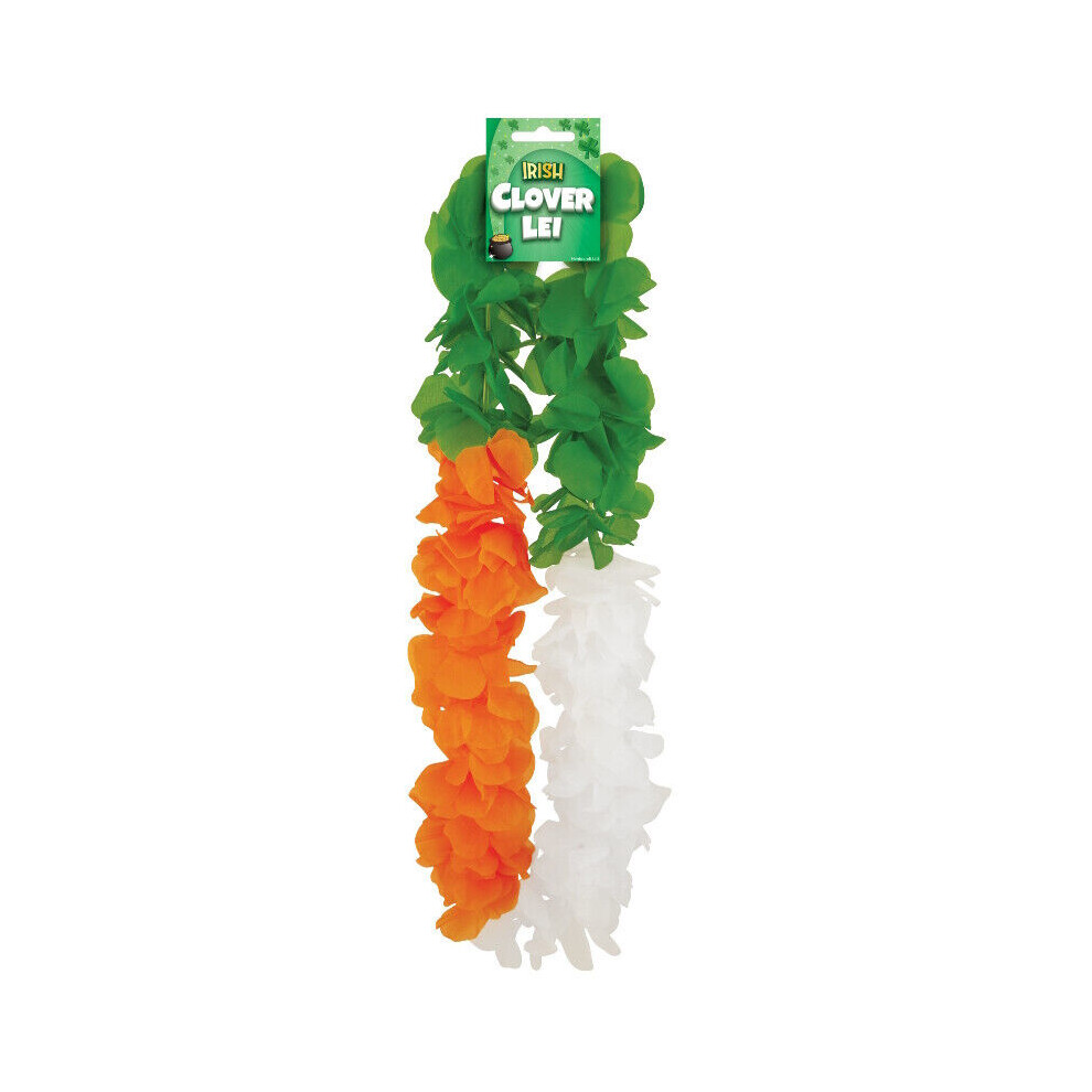 Henbrandt St Patricks Day Irish Lei Hula Garland Fancy Dress Necklace White,Green,Orange