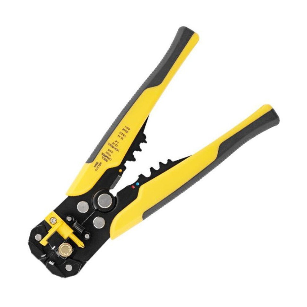 (yellow, 1PCS) Multifunctional wire stripper Cable clipper crimping pliers Quick stripping wire pliers Electrical tool for stripping wires