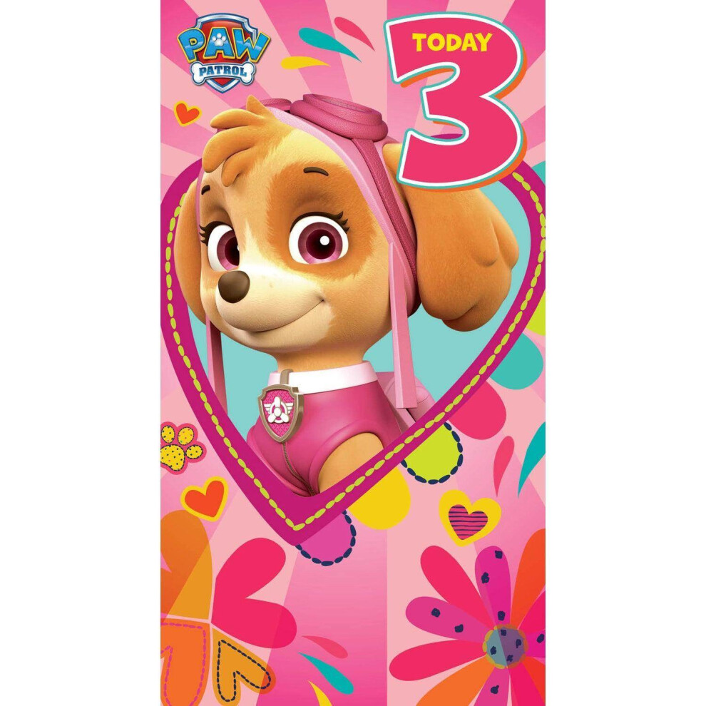 Paw Patrol Age 3 Birthday Card