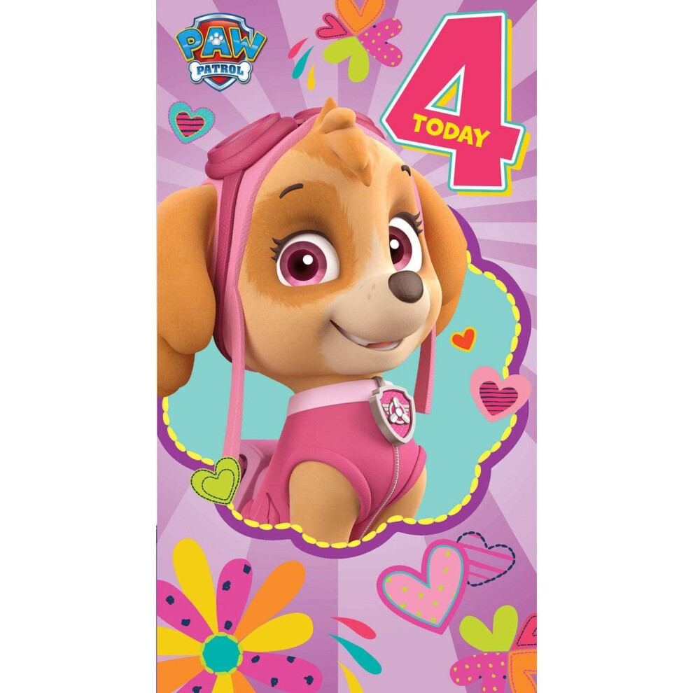 Paw Patrol Age 4 Birthday Card