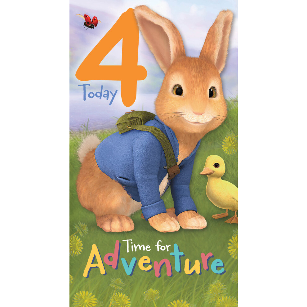 Peter Rabbit Age 4 Birthday Card