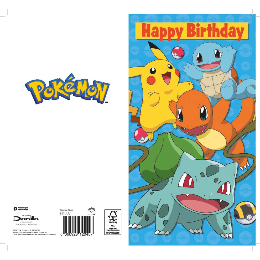 Pokã©Mon Pokemon Birthday Card