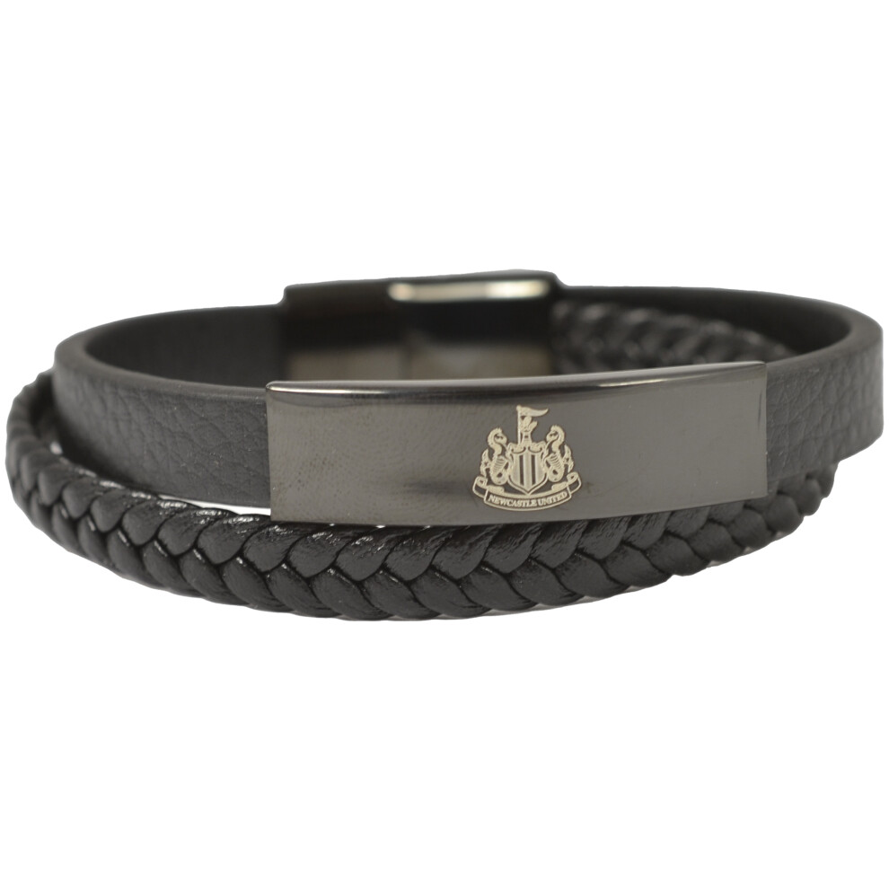 Newcastle United Black Leather Bracelet