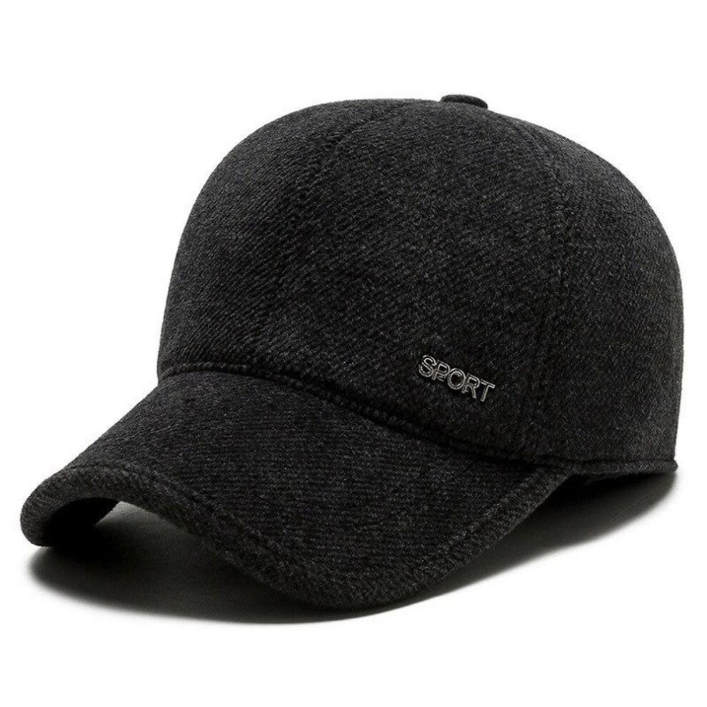 (black, Adjustable 56-60 cm) Northwood Warm Mens Winter Baseball Cap Outdoor Earflaps Thicken Trucker Caps Snapback Hats