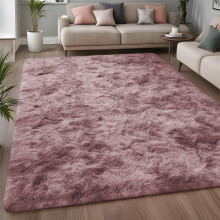 (160 X 230 cm (5ft 2'' x 7ft 5''), Tye Dye Pink Lilac) Large Living Room Rugs Non Slip Shaggy Rug Bedroom Carpets Hallway Runner Bath Door Mats