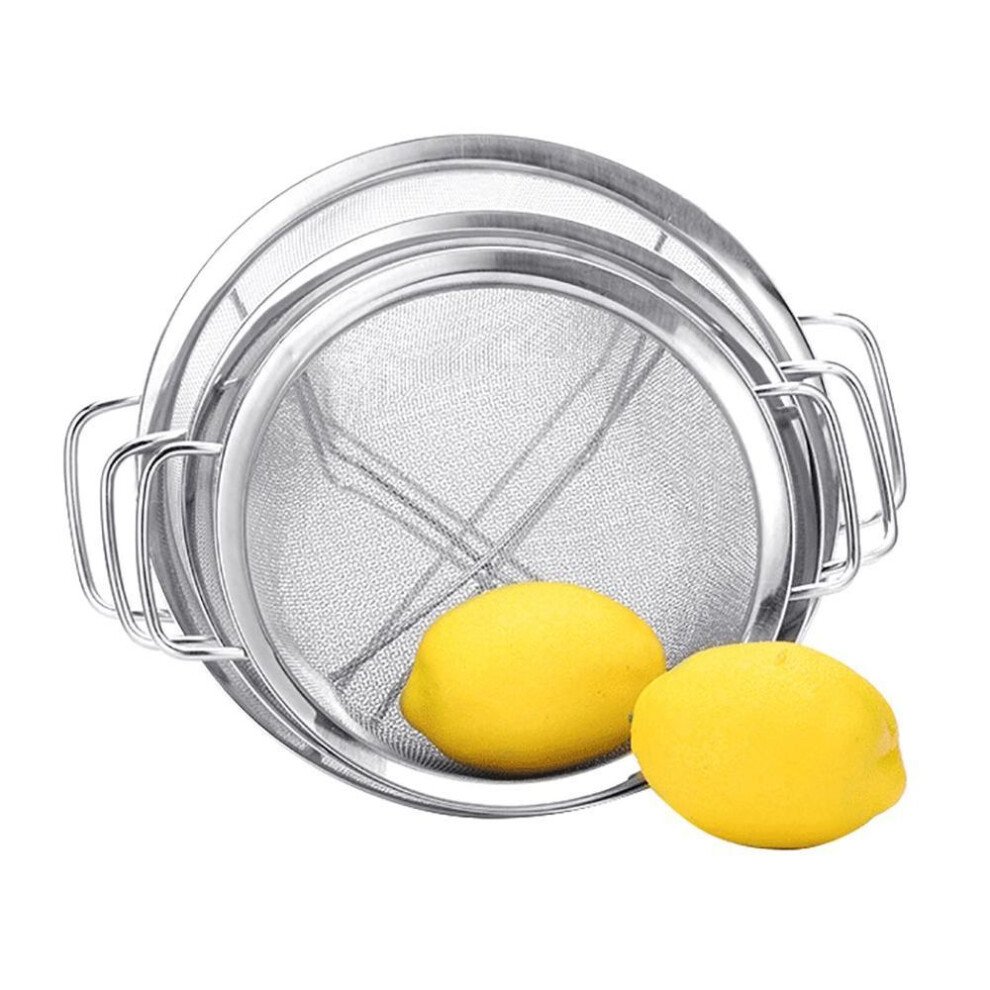 (silver, 22.5cm) Roamtic Fashion Kitchen Rice Fruits Fine Washing Vegetable Strainer Sieve Mesh Stainless Steel Colander