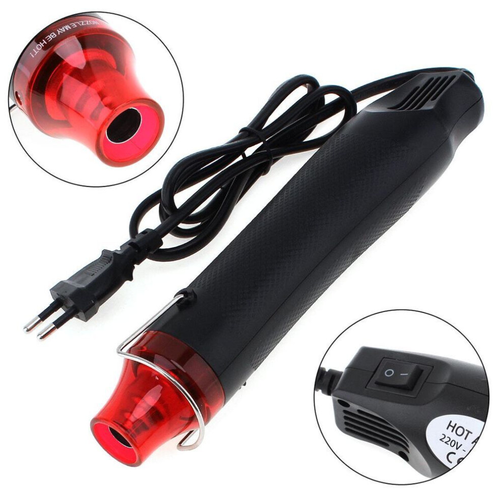 (220V EU) 220V 300W Using Heat Gun Electric Tool with Shrink Plastic and Black Surface for Heating Accessories