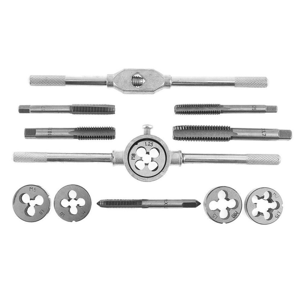 12pcs/set Multifunction Nc Screw Tap & Die External Thread Cutting Tapping Hand Tool Kit