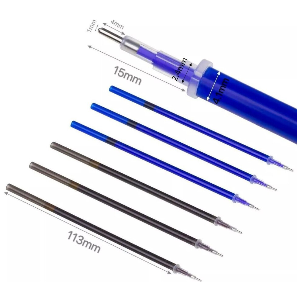(Blue, 2 pcs) Refill for Friction Pens Refill Fine Point