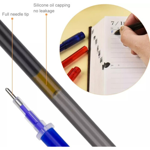(Black, 2 pcs) Refill for Friction Pens Refill Fine Point 2