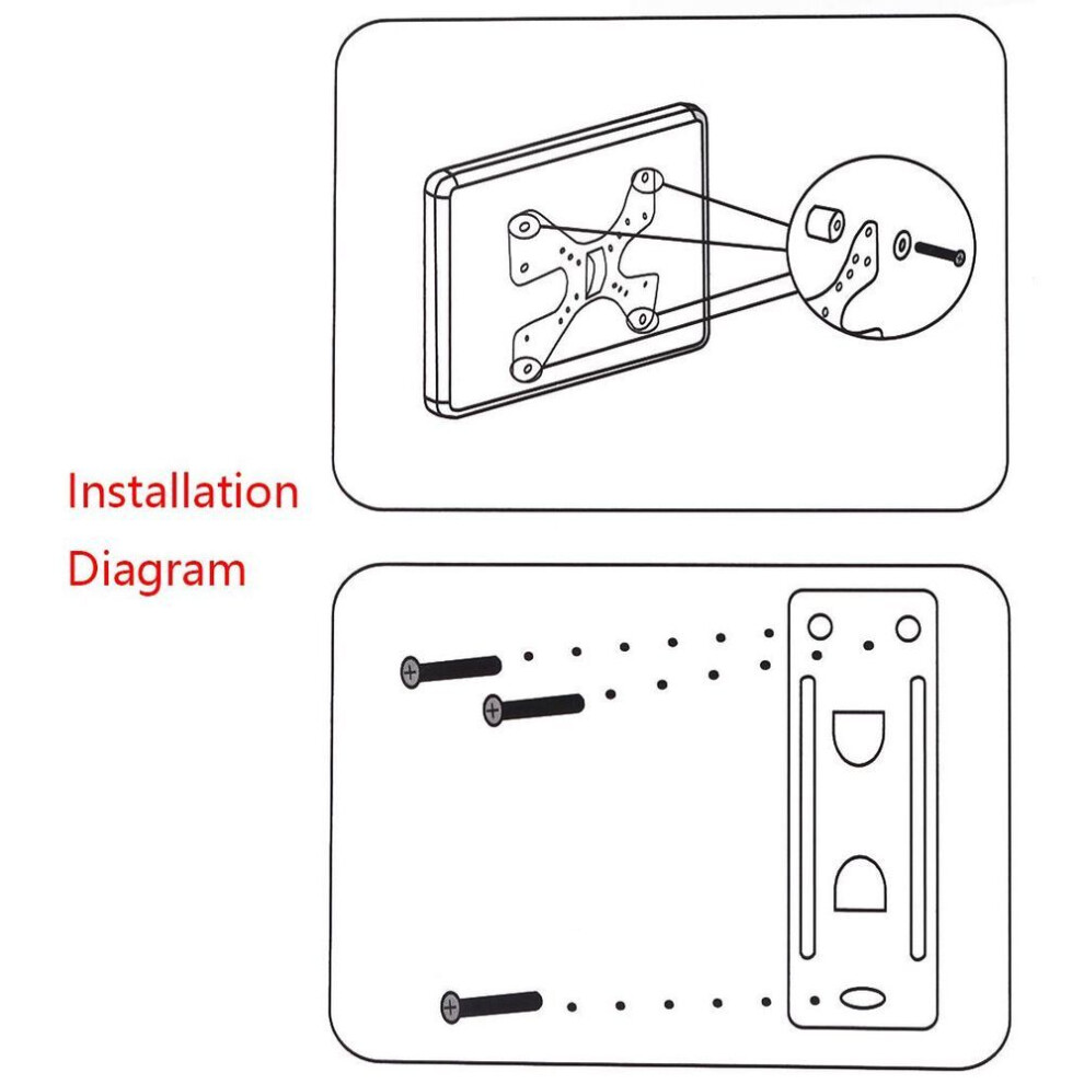 10KG Adjustable TV Wall Mount Bracket Flat Panel TV Frame Support 15 Degrees for 14 - 27 Inch