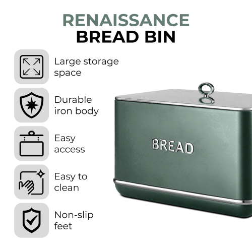 Tower Tower Renaissance Bread Bin & Canisters Kitchen Set (Forest Green) 1