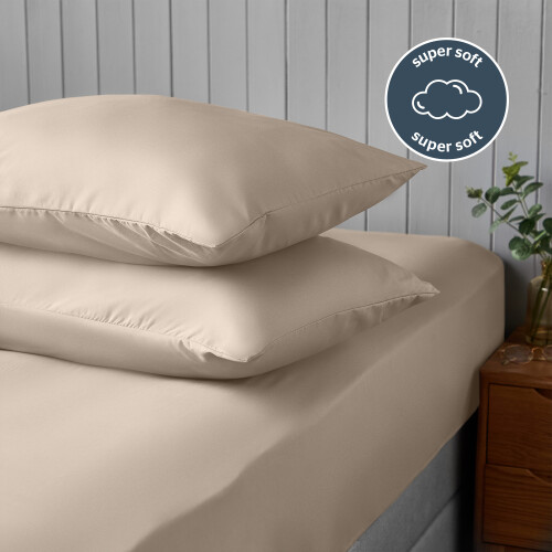 Silentnight (Natural) Silentnight Supersoft Pillowcase Pair Flap Close 2