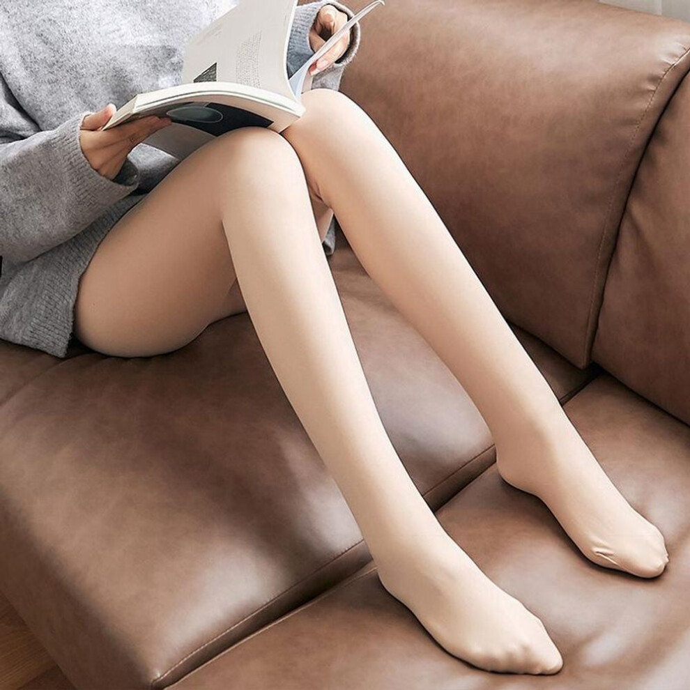 (khaki, one size) Auroth Winter Women Elastic Warm Leggings Plus Velvet Pantyhose Fleece Thick Tights