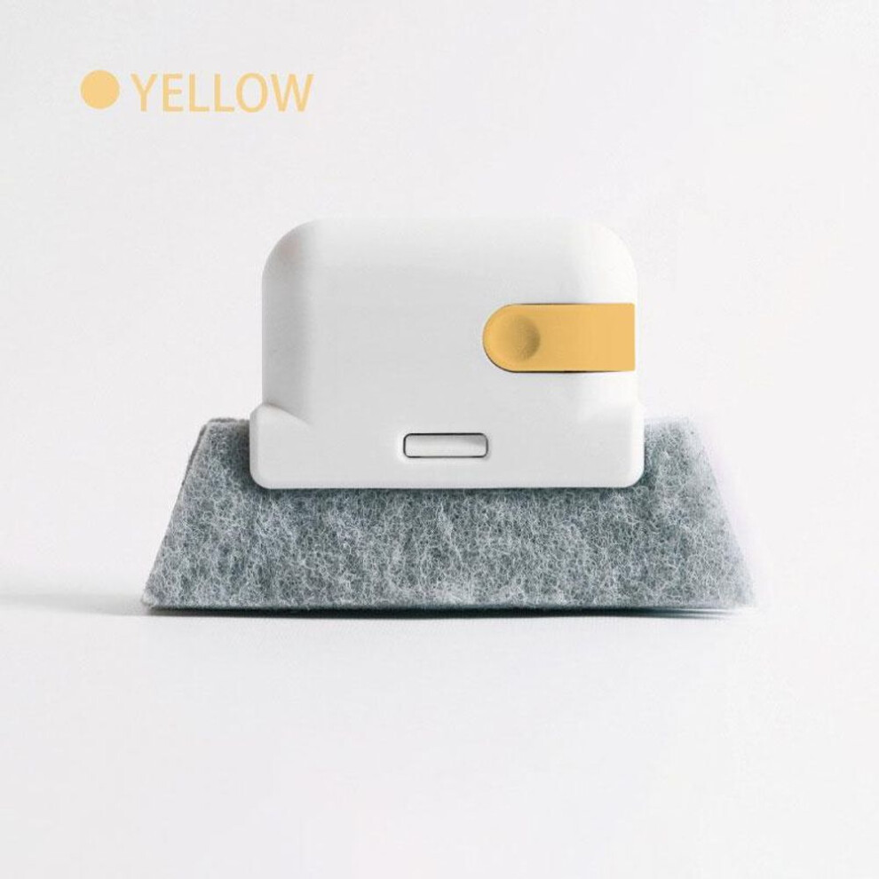 (yellow) 2 In 1 Groove Cleaning Tool Window Frame Door Groove Cleaning Brush Sliding Door Track Cleaning Tools Hand-held Crevice Cleaner