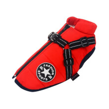 (red, S) Pet Dog Jacket With Harness Winter Warm Dog Clothes Waterproof Dog Coat for Small Large Dogs Chihuahua French Bulldog Outfits