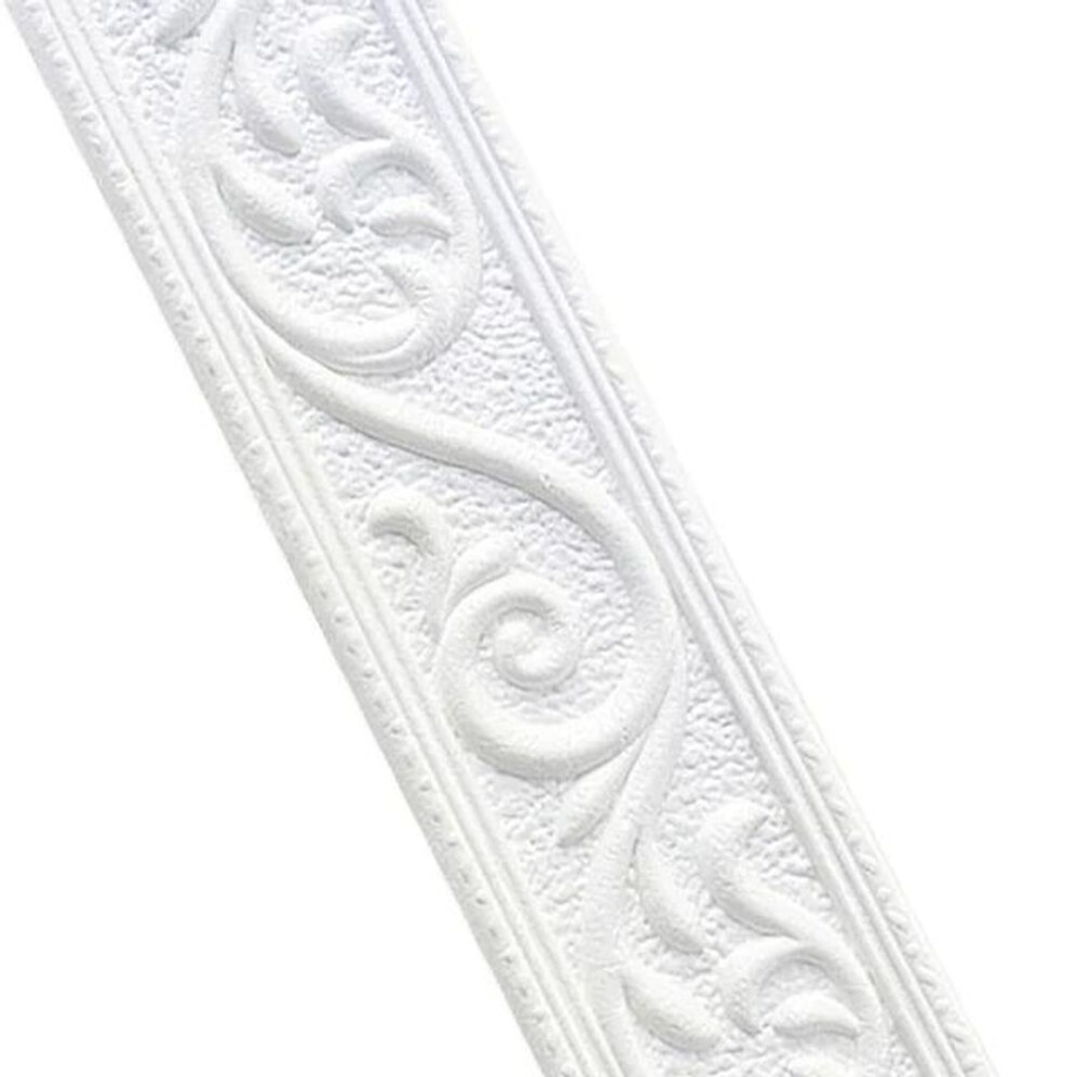 (white, 2.28M*5CM) 3D Waterproof Wallpaper Border Peel Stick Wall Border Foam Removable Adhesive Tiles Stickers  Decorative Wall Lines Wallpaper