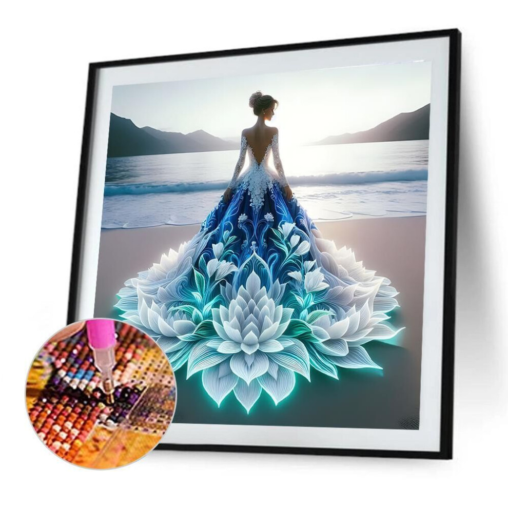 (ZSH1097) 5d Diy Full Round Drill Diamond Painting Girl Kit Home Decor Art Wall Craft #