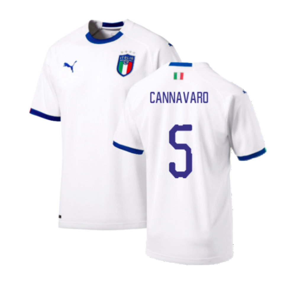 (XL) 2018-2019 Italy Away Shirt (Cannavaro 5)