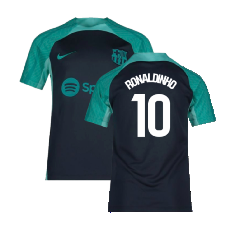 (XLB) 2023-2024 Barcelona Training Shirt (Thunder) - Kids (Ronaldinho 10)