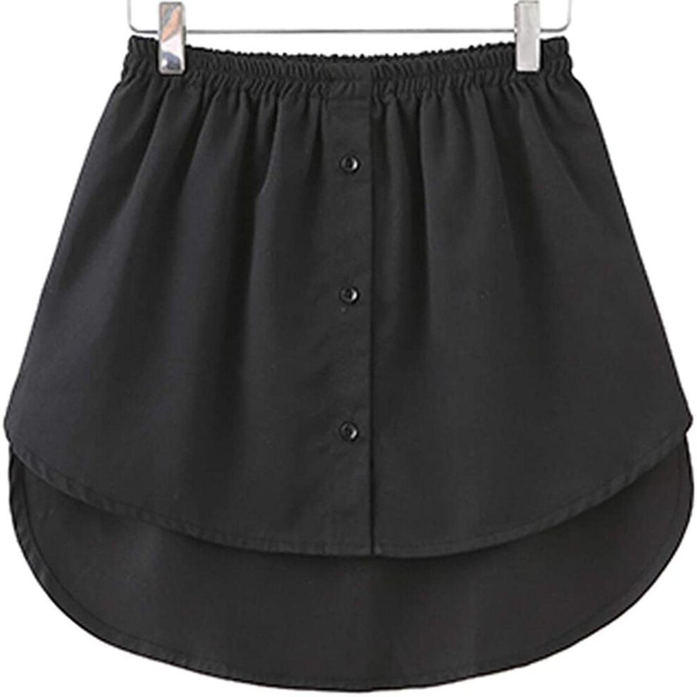 (L, black) Shirt Extender Mini Skirt Adjustable Layering Fake Top Lower Sweep For Sweater Sweatshirt Jacket Coat
