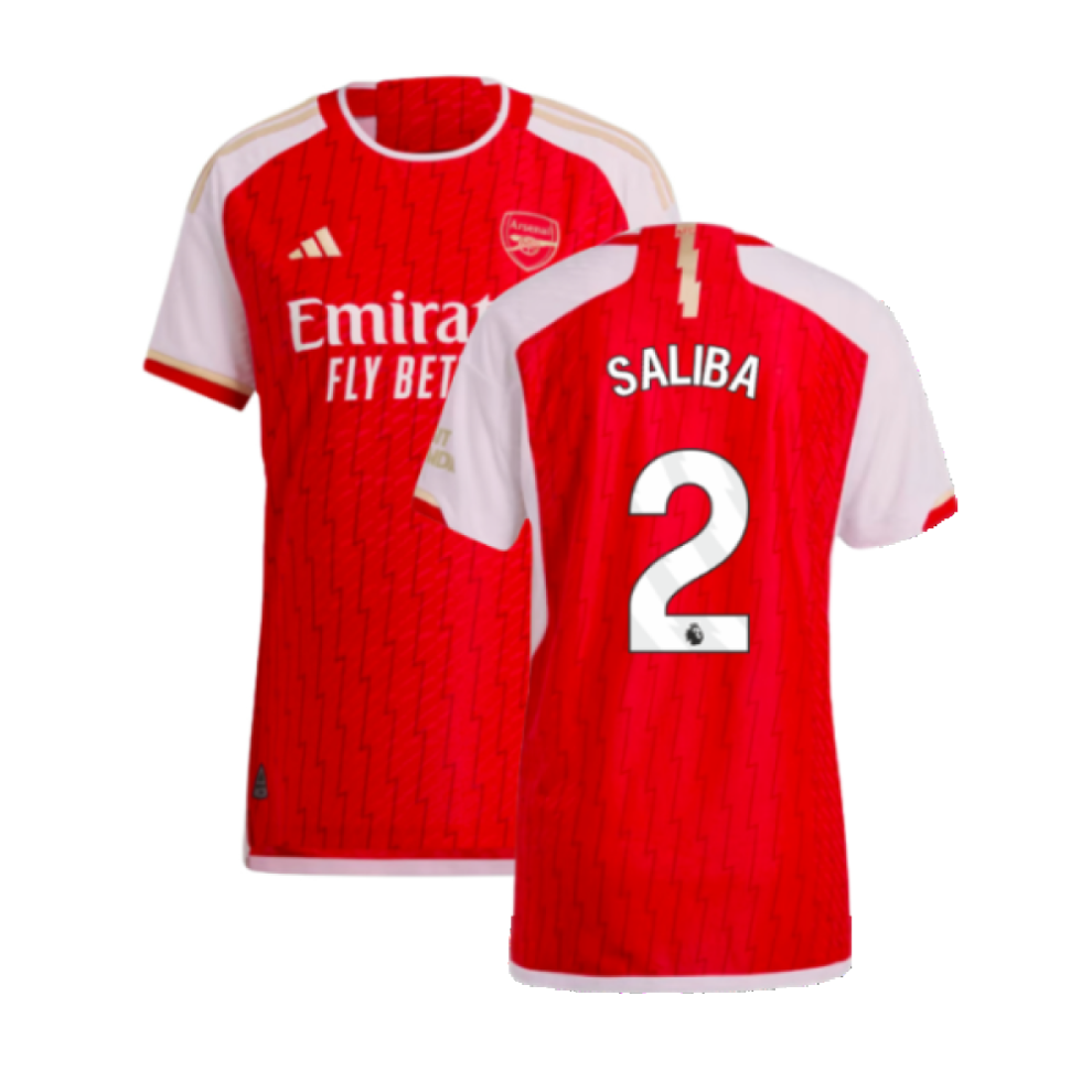 (XXL) 2023-2024 Arsenal Authentic Home Shirt (Saliba 2)