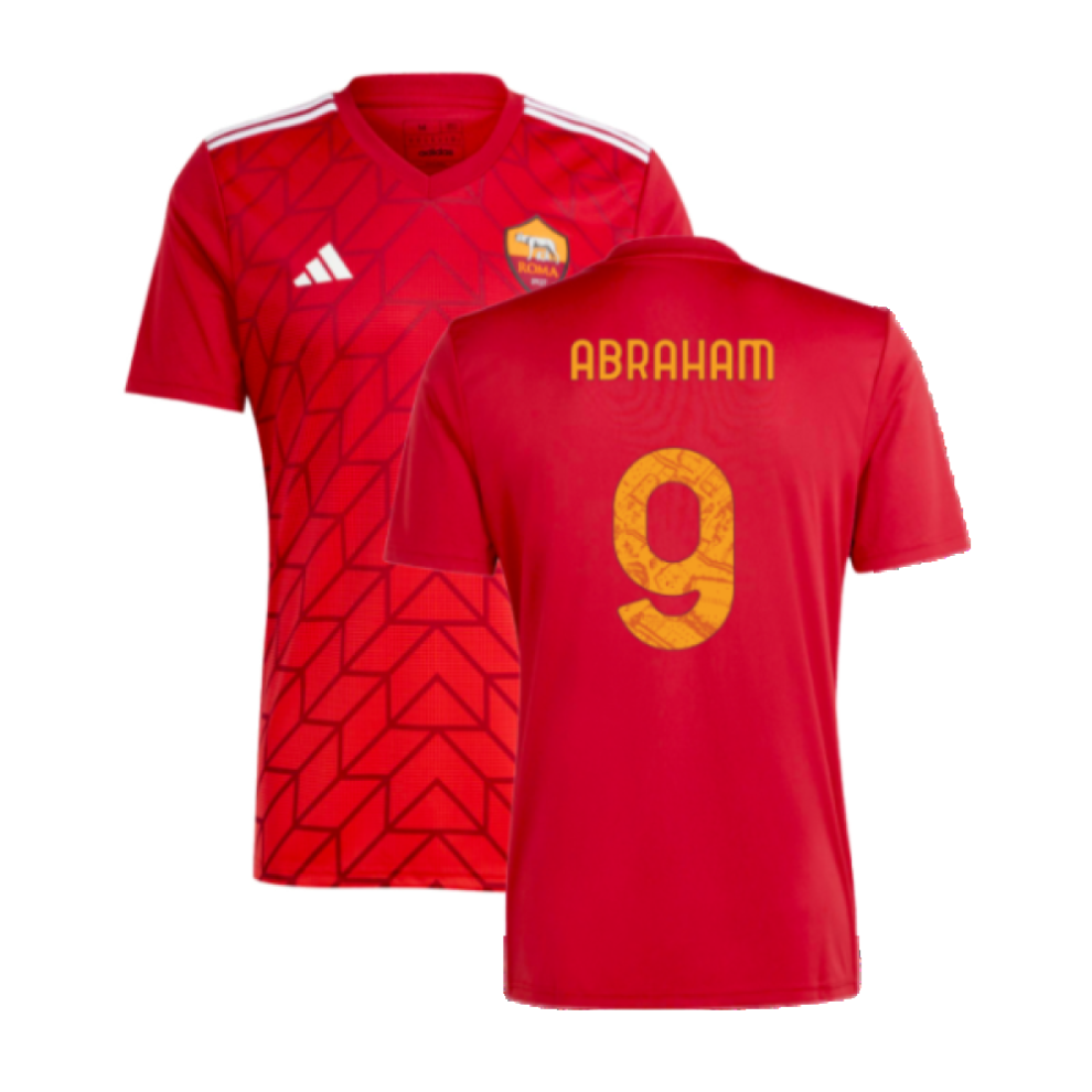 Adidas (Xl) 2023-2024 Roma Icon Pre-Match Shirt (Red) (Abraham 9)