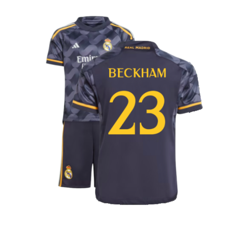 (3-4 Years) 2023-2024 Real Madrid Away Mini Kit (Beckham 23)