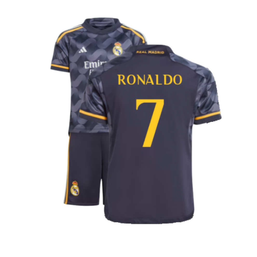 (4-5 Years) 2023-2024 Real Madrid Away Mini Kit (Ronaldo 7)