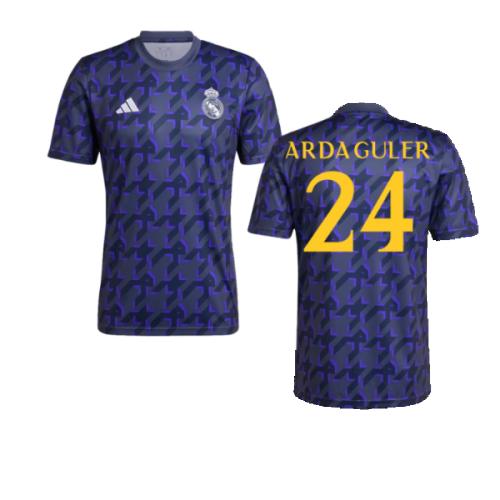 (XL) 2023-2024 Real Madrid Pre-Match Shirt (Shadow Navy) (Arda Guler 24)