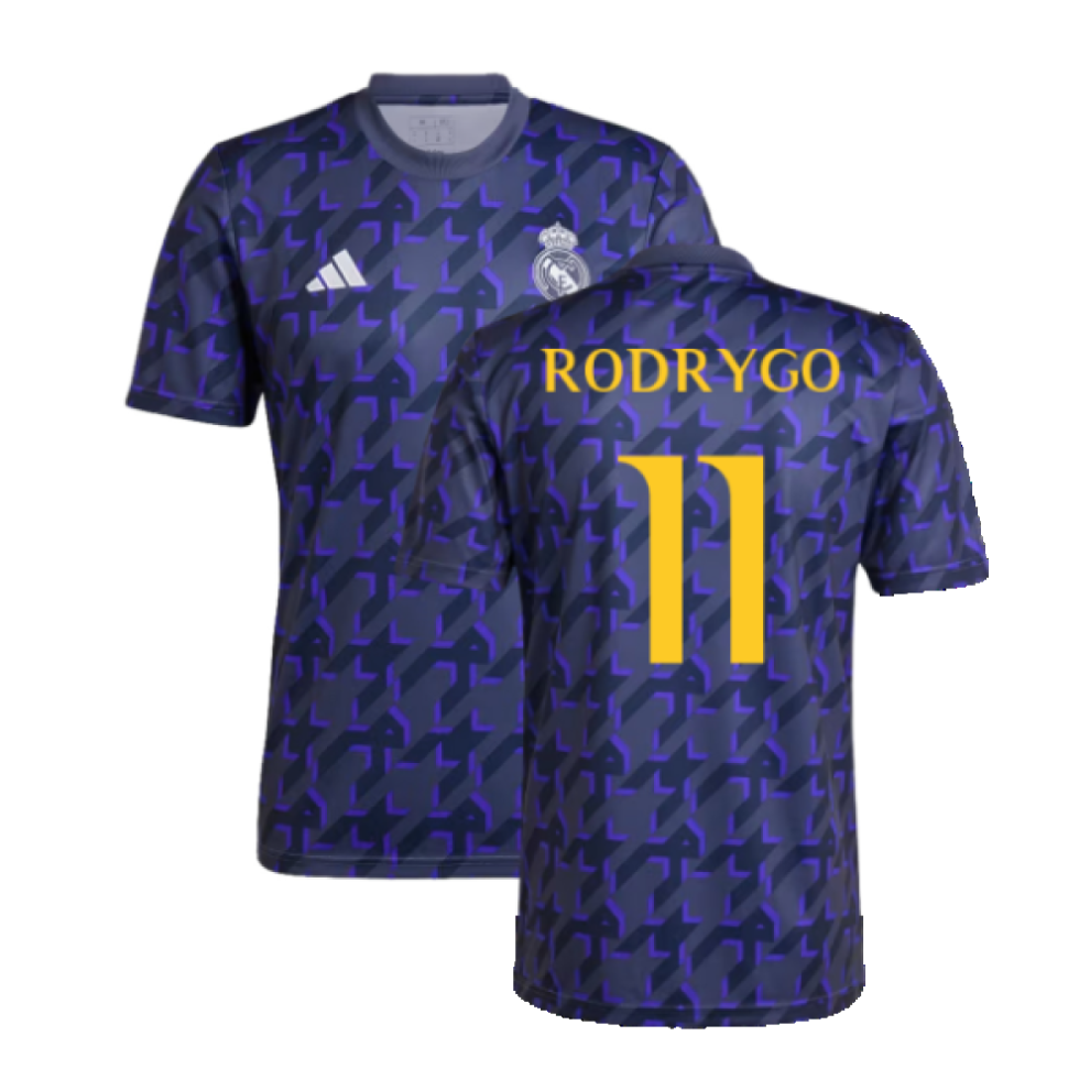 (M) 2023-2024 Real Madrid Pre-Match Shirt (Shadow Navy) (Rodrygo 11)