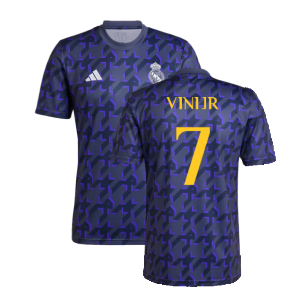 (L) 2023-2024 Real Madrid Pre-Match Shirt (Shadow Navy) (Vini Jr 7)