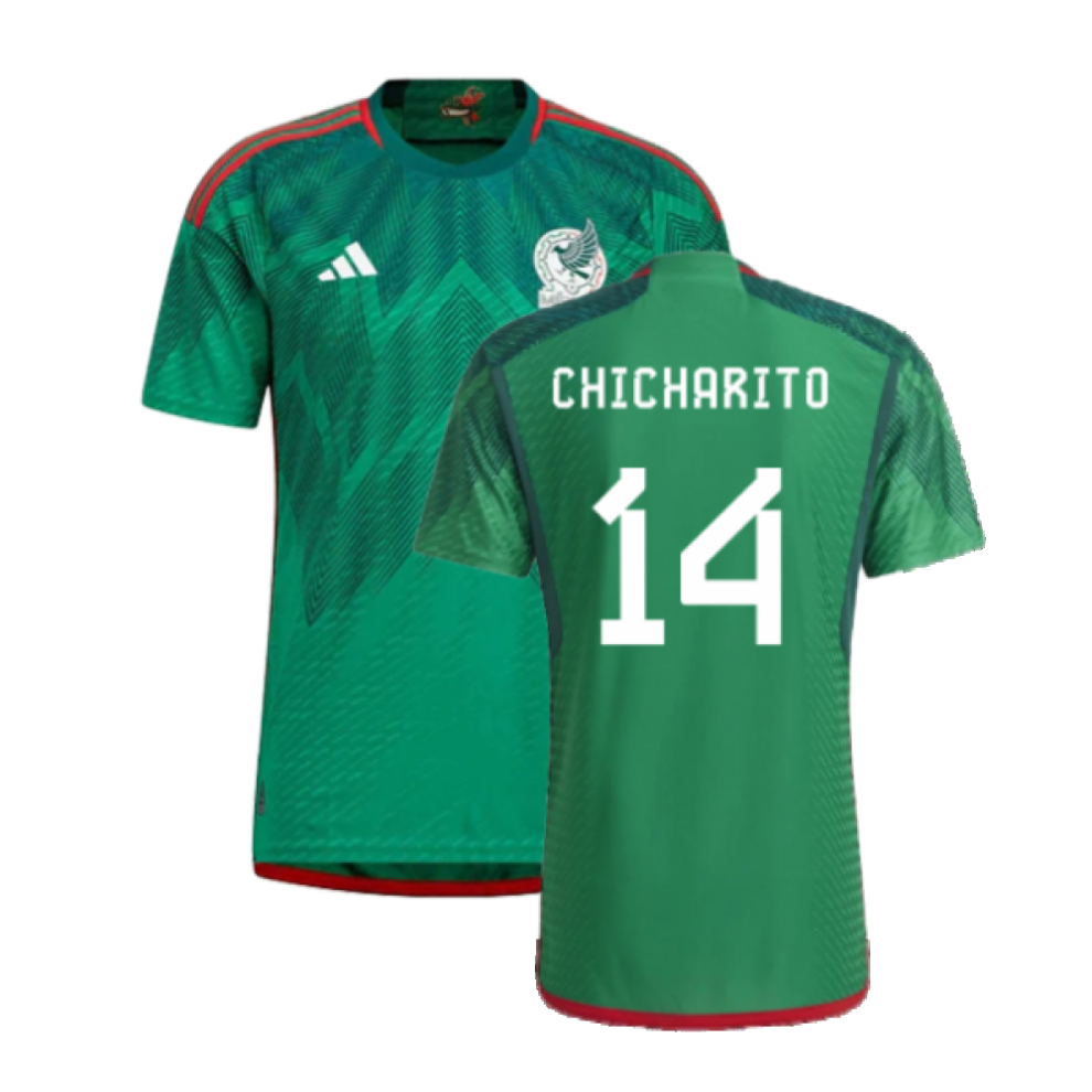 (XXL) 2022-2023 Mexico Authentic Home Shirt (CHICHARITO 14)