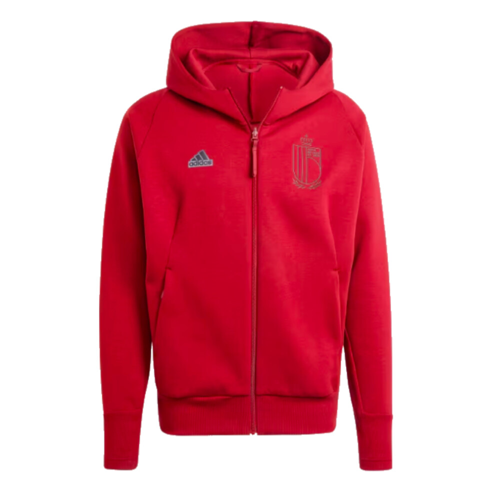 (XL) 2024-2025 Belgium Travel Full Zip Hoody (Burgundy)