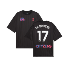 (XL) 2023-2024 Man City FtblNrgy Jersey (Black) (DE BRUYNE 17)