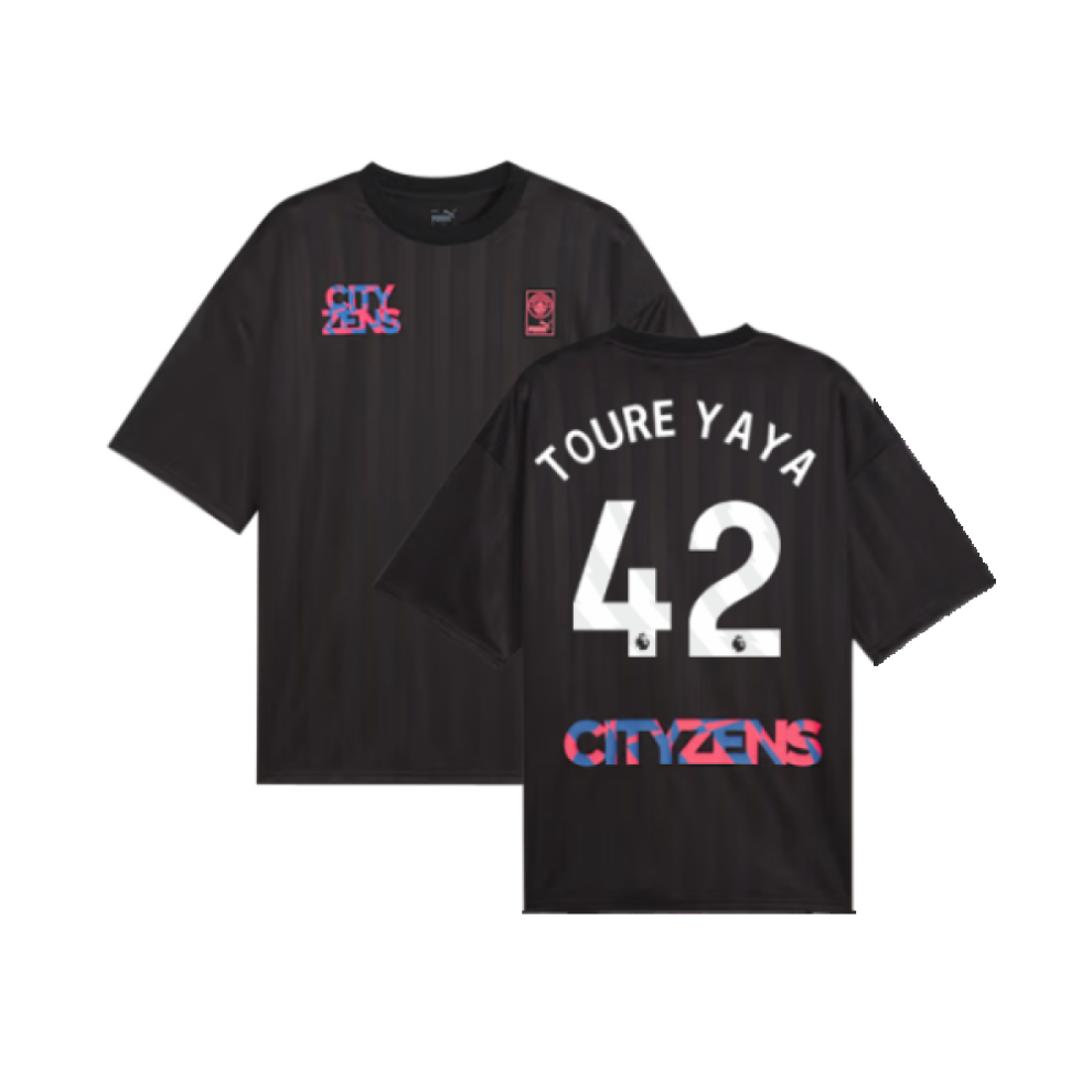 Puma (Xl) 2023-2024 Man City Ftblnrgy Jersey (Black) (Toure Yaya 42) Black