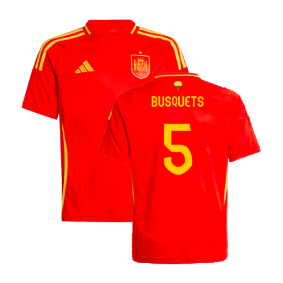 (XXL) 2024-2025 Spain Home Shirt (Kids) (Busquets 5)