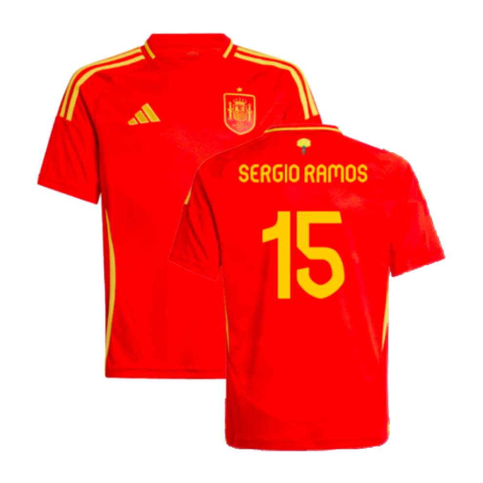 Adidas (Lb) 2024-2025 Spain Home Shirt (Kids) (Sergio Ramos 15)