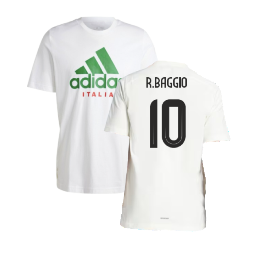 (M) 2024-2025 Italy DNA Graphic Tee (White) (R.BAGGIO 10)